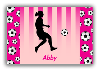 Thumbnail for Personalized Soccer Canvas Wrap & Photo Print LIV - Side Pattern - Girl Silhouette IV - Front View