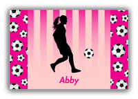 Thumbnail for Personalized Soccer Canvas Wrap & Photo Print LIV - Side Pattern - Girl Silhouette V - Front View
