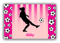 Thumbnail for Personalized Soccer Canvas Wrap & Photo Print LIV - Side Pattern - Girl Silhouette VI - Front View