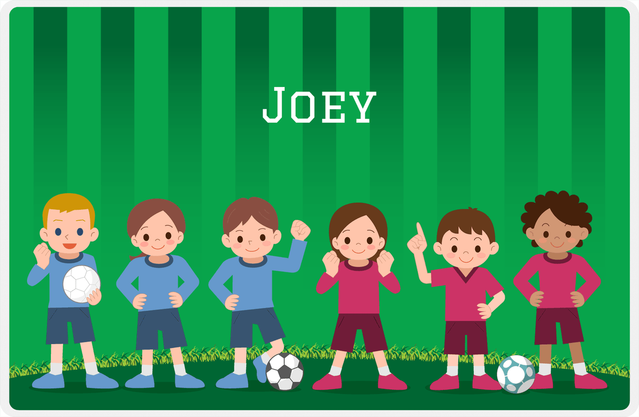 Personalized Soccer Placemat I - Green Background -  View