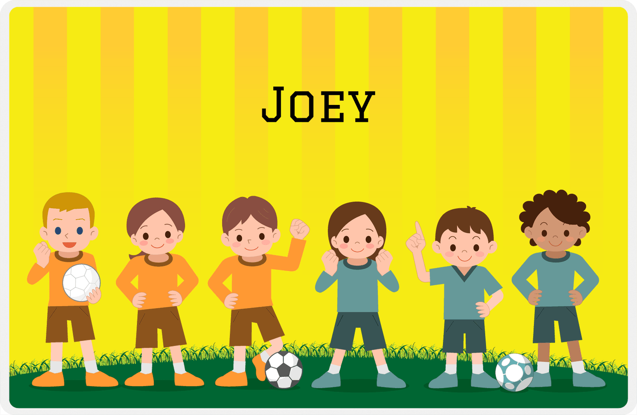 Personalized Soccer Placemat I - Yellow Background -  View