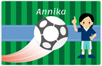 Thumbnail for Personalized Soccer Placemat IV - Green Background - Asian Girl -  View