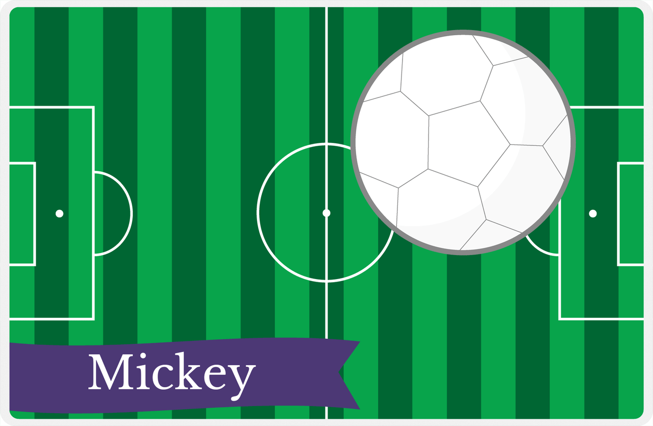 Personalized Soccer Placemat VI - Green Field - Soccer Ball II -  View