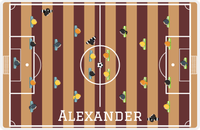 Thumbnail for Personalized Soccer Placemat XII - Field Overhead - Brown -  View