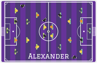 Thumbnail for Personalized Soccer Placemat XII - Field Overhead - Purple -  View