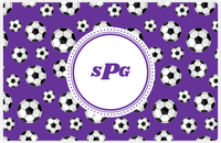 Thumbnail for Personalized Soccer Placemat XV - Purple Background - Circle Nameplate -  View
