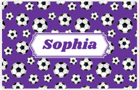 Thumbnail for Personalized Soccer Placemat XV - Purple Background - Decorative Rectangle Nameplate -  View