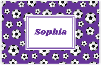 Thumbnail for Personalized Soccer Placemat XV - Purple Background - Rectangle Nameplate -  View