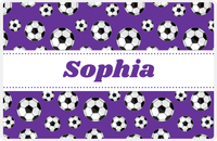 Thumbnail for Personalized Soccer Placemat XV - Purple Background - Ribbon Nameplate -  View