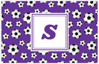 Thumbnail for Personalized Soccer Placemat XV - Purple Background - Square Nameplate -  View