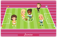 Thumbnail for Personalized Soccer Placemat XXXI - Pink Background - Girls Teams -  View