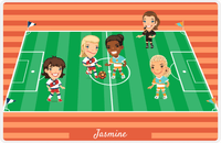 Thumbnail for Personalized Soccer Placemat XXXI - Orange Background - Girls Teams -  View