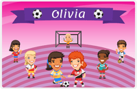 Thumbnail for Personalized Soccer Placemat XXXIII - Pink Background - Girls Team -  View