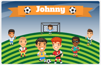 Thumbnail for Personalized Soccer Placemat XXXIV - Blue Background - Boys Team -  View