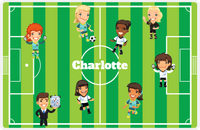 Thumbnail for Personalized Soccer Placemat XXXVII - Green Background - Girl Teams -  View
