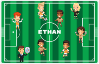 Thumbnail for Personalized Soccer Placemat XXXVIII - Green Background - Boy Teams -  View