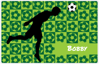 Thumbnail for Personalized Soccer Placemat XLVI - Green Background - Boys Silhouette VI -  View