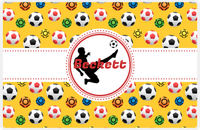 Thumbnail for Personalized Soccer Placemat XLVII - Yellow Background - Boys Silhouette III -  View