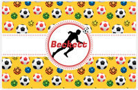 Thumbnail for Personalized Soccer Placemat XLVII - Yellow Background - Boys Silhouette V -  View