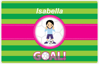 Thumbnail for Personalized Soccer Placemat IX - Green Background - Asian Girl -  View