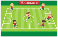 Thumbnail for Personalized Soccer Placemat XXVI - Green Field - Girl Soccer Teams -  View