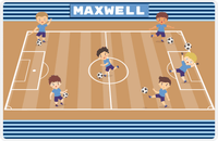 Thumbnail for Personalized Soccer Placemat XXVII - Light Brown Field - Boy Soccer Teams -  View