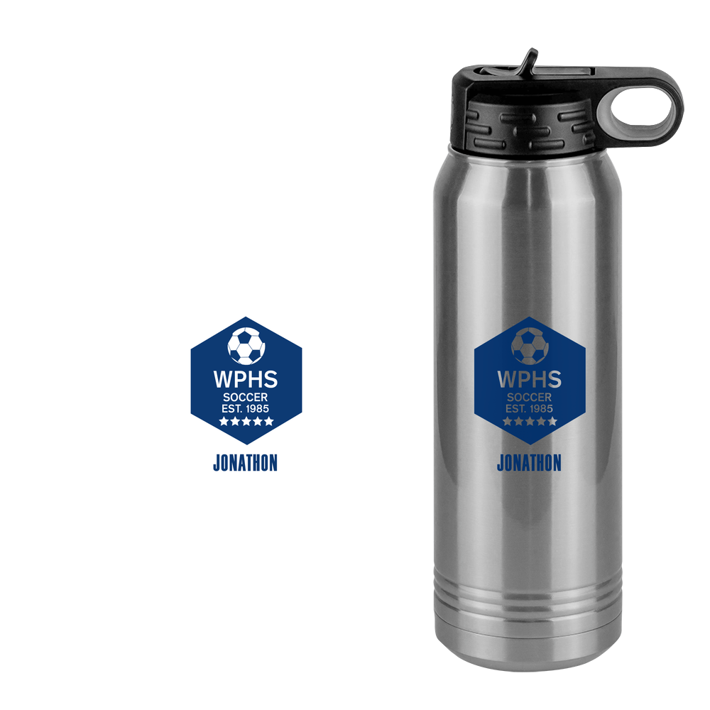 Personalized Soccer Water Bottle (30 oz) - Design View
