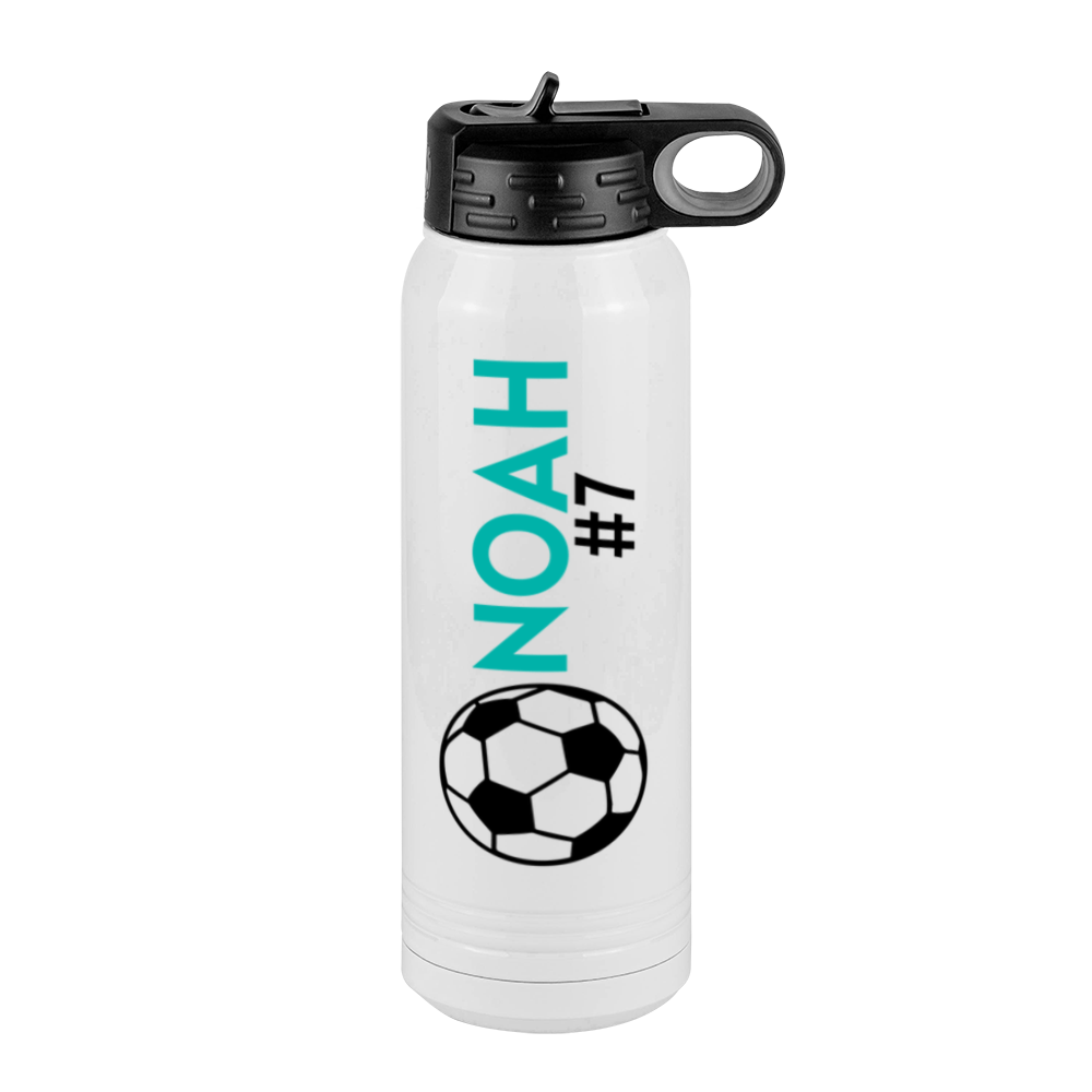 Personalized Soccer Water Bottle (30 oz) - Name & Number - Right View