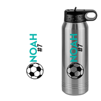 Thumbnail for Personalized Soccer Water Bottle (30 oz) - Name & Number - Design View