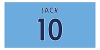 Thumbnail for Personalized Soccer Jersey Number Beach Towel - Manchester Blue - Front View