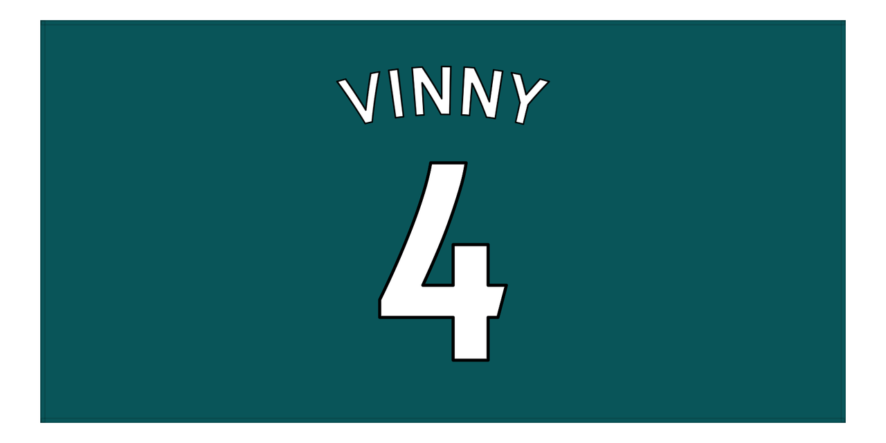Personalized Soccer Jersey Number Beach Towel - Liverpool Green - Front View