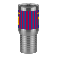 Thumbnail for Personalized Soccer Stripes Jersey Number Travel Coffee Mug Tumbler with Handle (20 oz) - Barcelona Spain - Front View