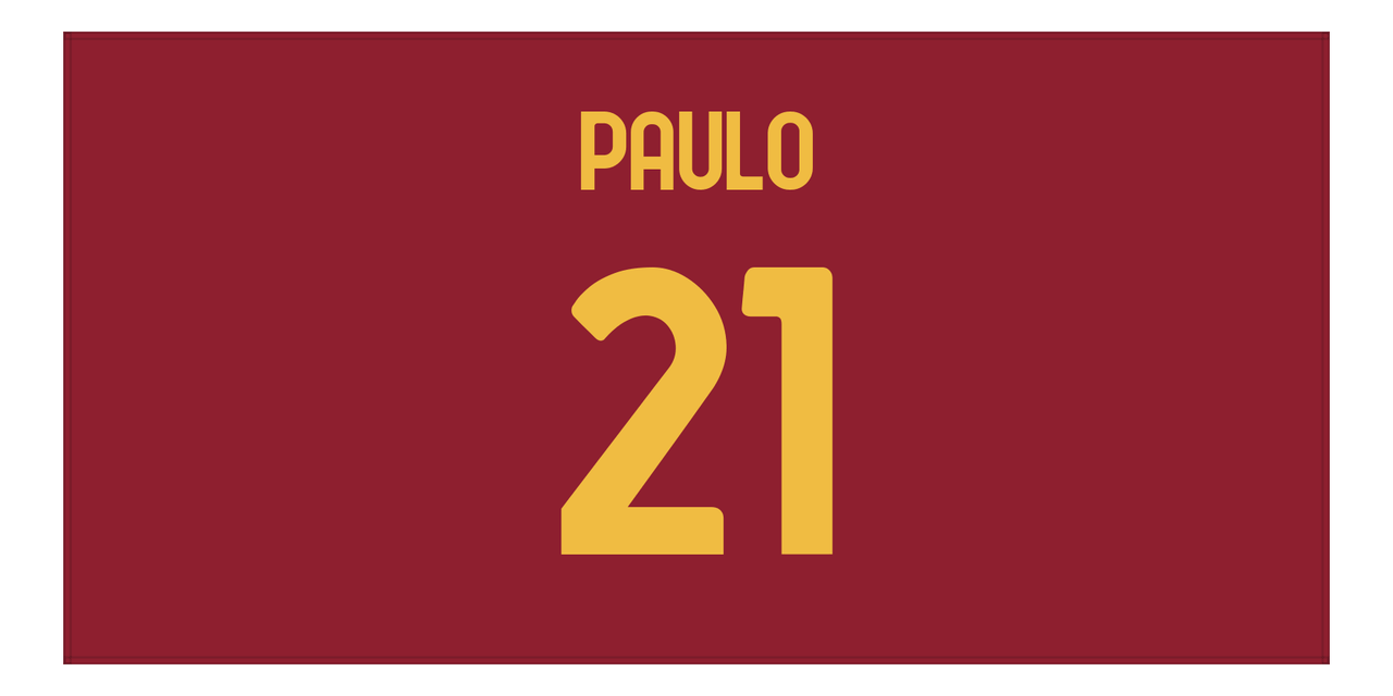 Personalized Soccer Jersey Number Beach Towel - Rome Italy Red - Front View