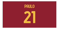 Thumbnail for Personalized Soccer Jersey Number Beach Towel - Rome Italy Red - Front View
