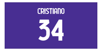 Thumbnail for Personalized Soccer Jersey Number Beach Towel - Florence Italy Purple - Front View