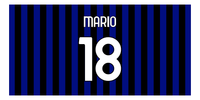 Thumbnail for Personalized Soccer Jersey Number Beach Towel - Milan Italy Stripes - Front View