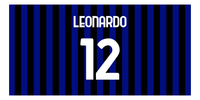 Thumbnail for Personalized Soccer Jersey Number Beach Towel - Milan Italy Stripes - Front View