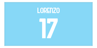 Thumbnail for Personalized Soccer Jersey Number Beach Towel - Rome Italy Blue - Front View