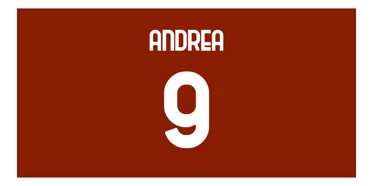 Personalized Soccer Jersey Number Beach Towel - Turin Italy Red - Front View