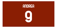 Thumbnail for Personalized Soccer Jersey Number Beach Towel - Turin Italy Red - Front View