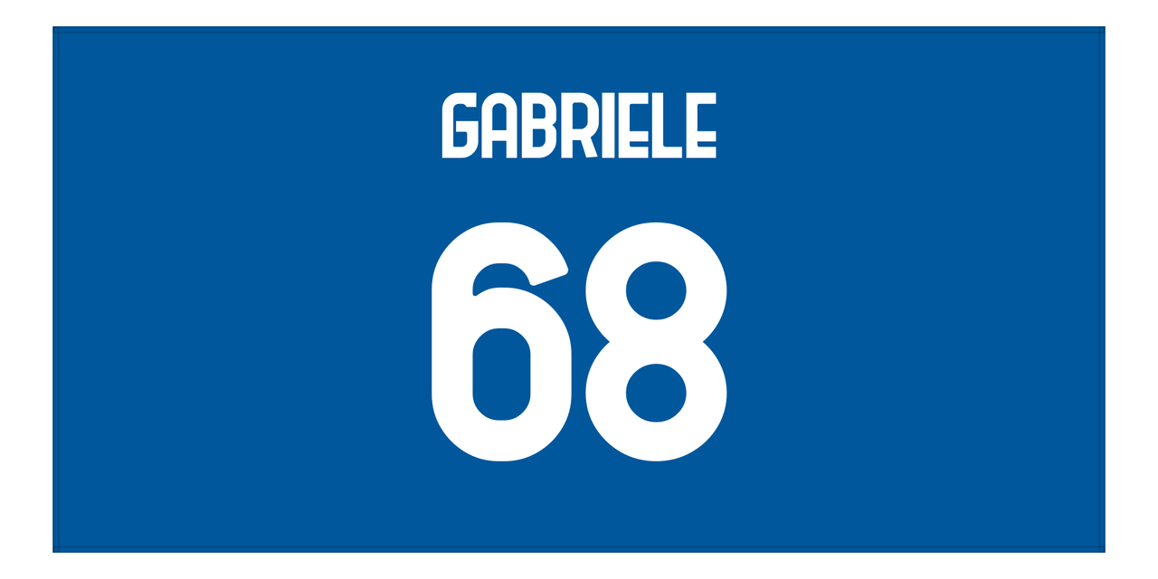 Personalized Soccer Jersey Number Beach Towel - Empoli Italy Blue - Front View