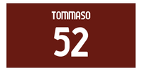 Thumbnail for Personalized Soccer Jersey Number Beach Towel - Salerno Italy Red - Front View