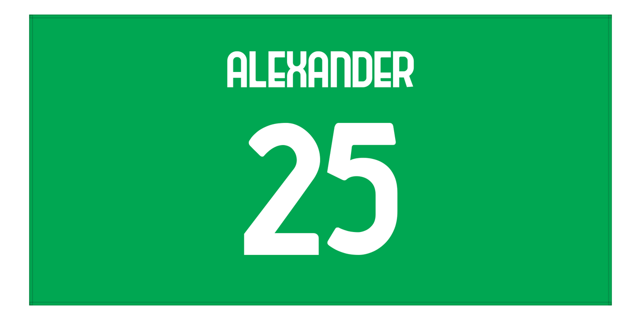 Personalized Soccer Jersey Number Beach Towel - Sassuolo Italy Green - Front View