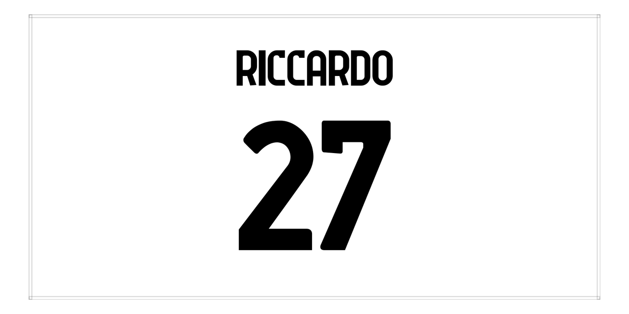 Personalized Soccer Jersey Number Beach Towel - Spezia Italy White - Front View
