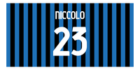 Thumbnail for Personalized Soccer Jersey Number Beach Towel - Atalanta Italy Blue - Front View