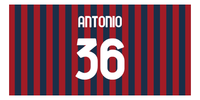 Thumbnail for Personalized Soccer Jersey Number Beach Towel - Bologna Italy Red - Front View
