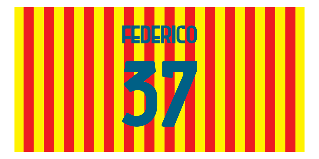 Personalized Soccer Jersey Number Beach Towel - Lecce Italy Red - Front View