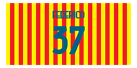 Thumbnail for Personalized Soccer Jersey Number Beach Towel - Lecce Italy Red - Front View