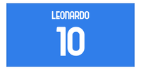 Thumbnail for Personalized Soccer Jersey Number Beach Towel - Naples Italy Blue - Front View