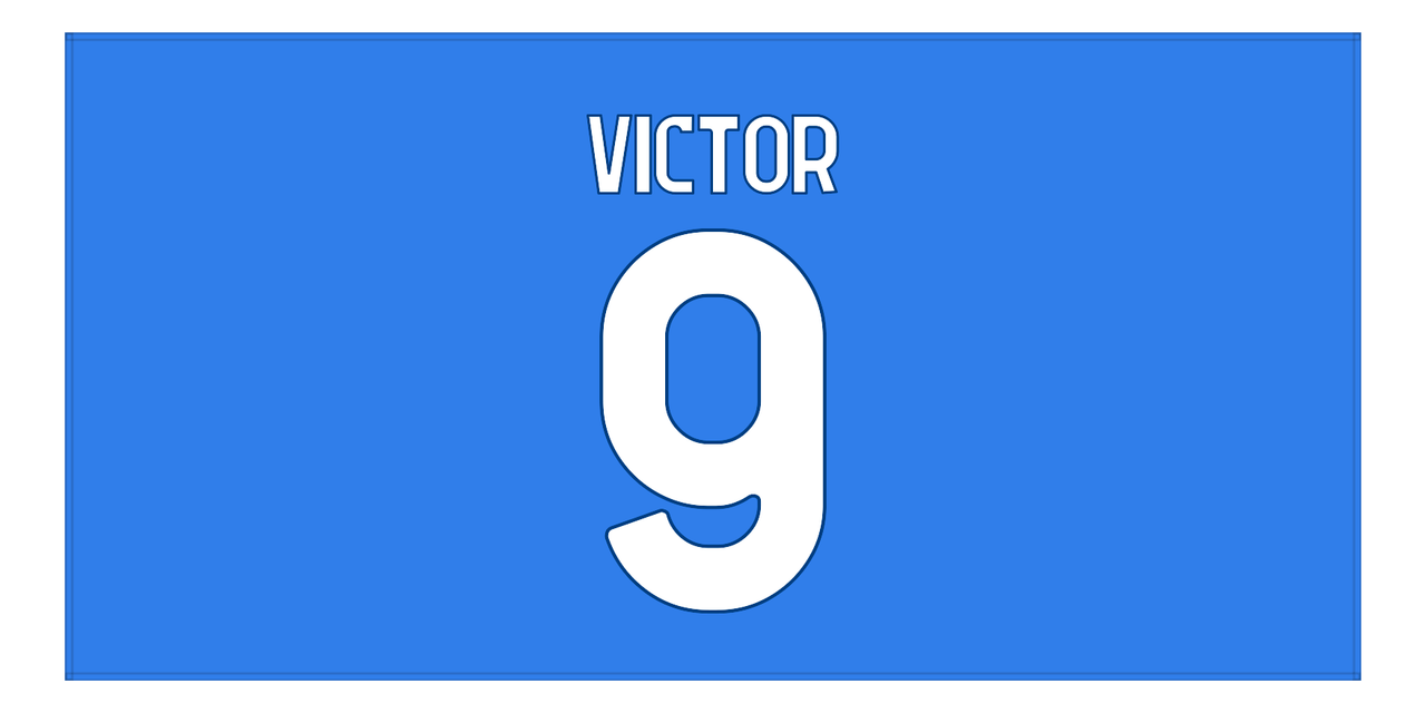 Personalized Soccer Jersey Number Beach Towel - Napoli Italy Blue - Front View